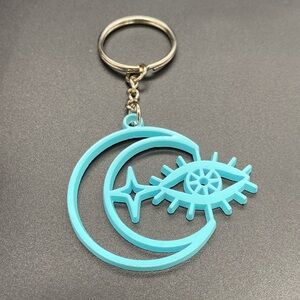 Item 636 Moon Eye Zinc Keychain